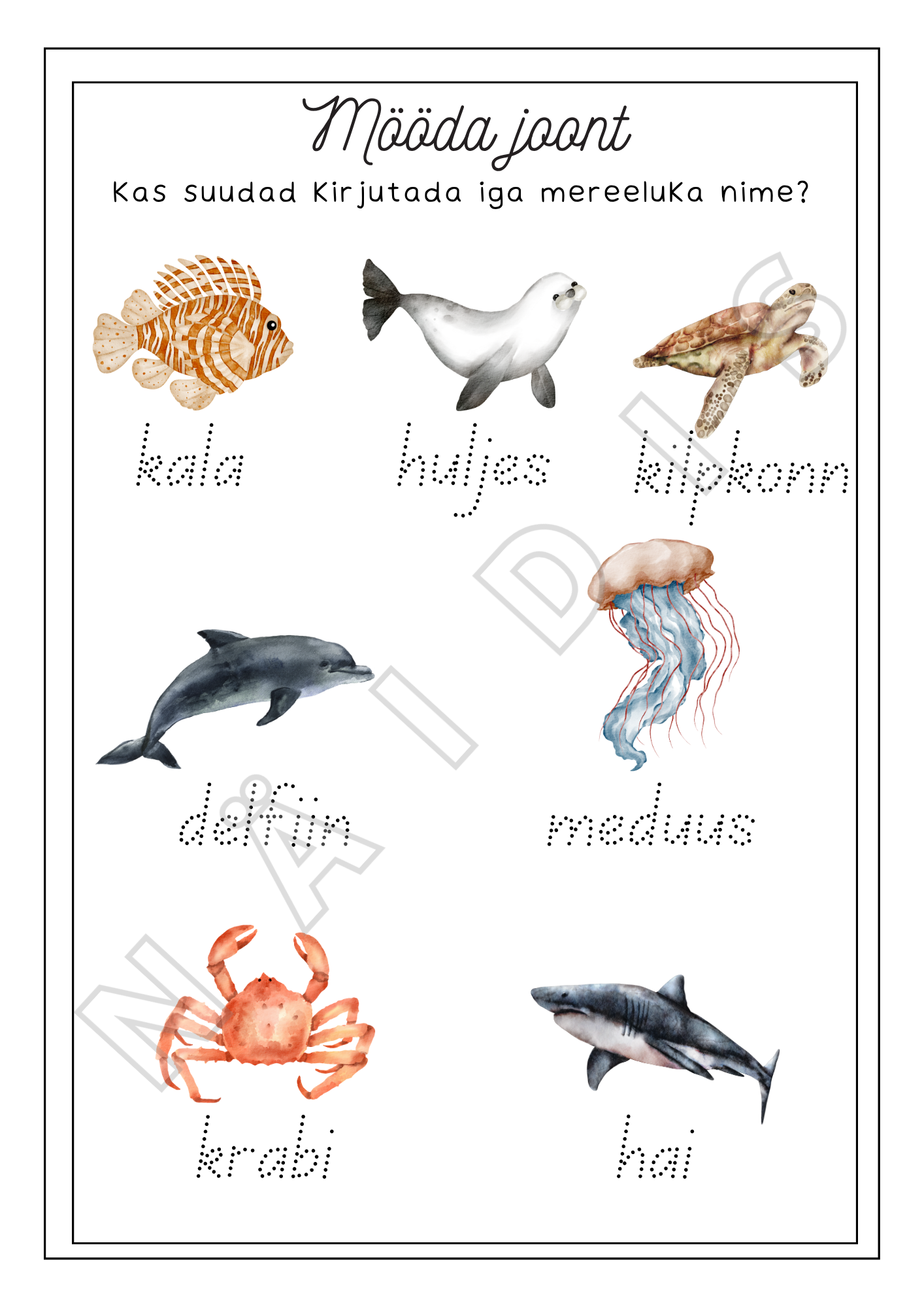 Ookeani õppekomplekt (prinditav PDF)