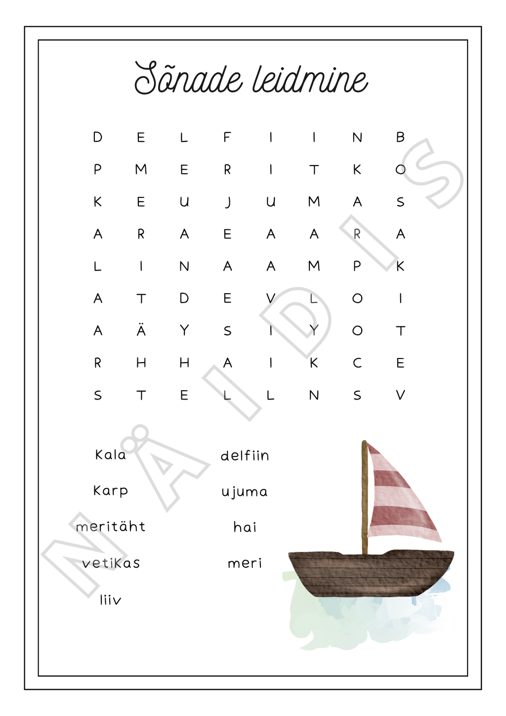 Ookeani õppekomplekt (prinditav PDF)