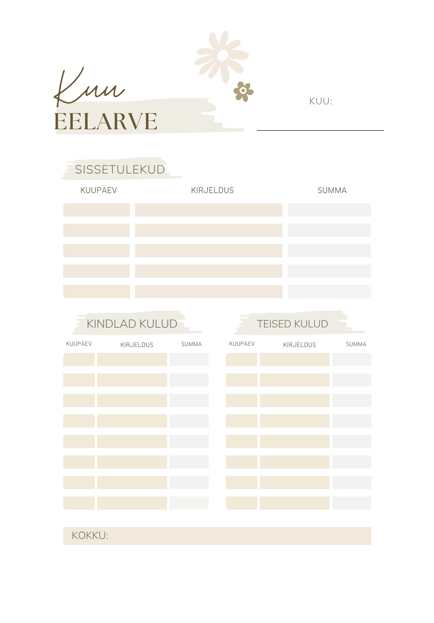 Märkmik & planeerija (23 lehte, prinditav PDF)