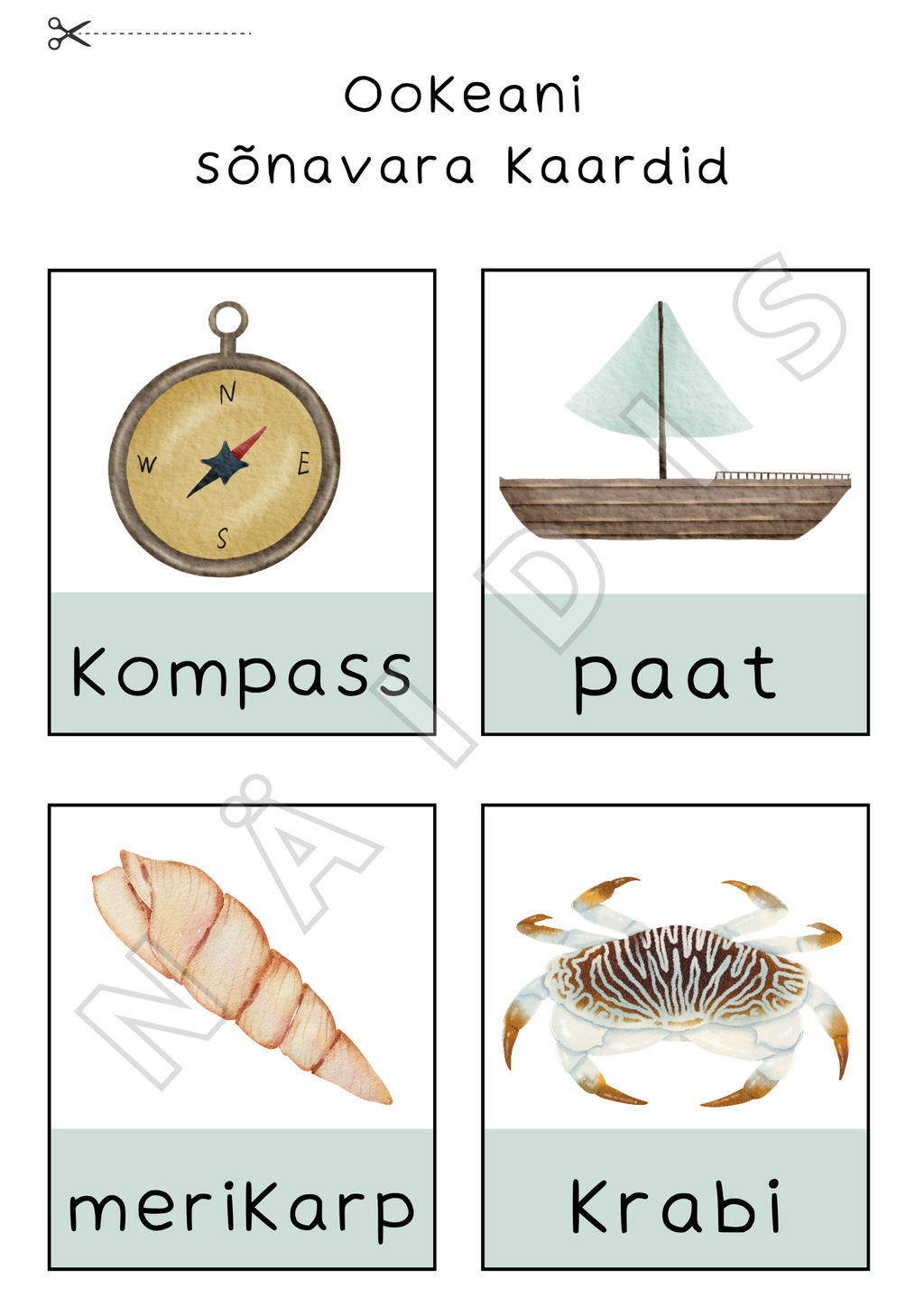 Ookeani õppekomplekt (prinditav PDF)