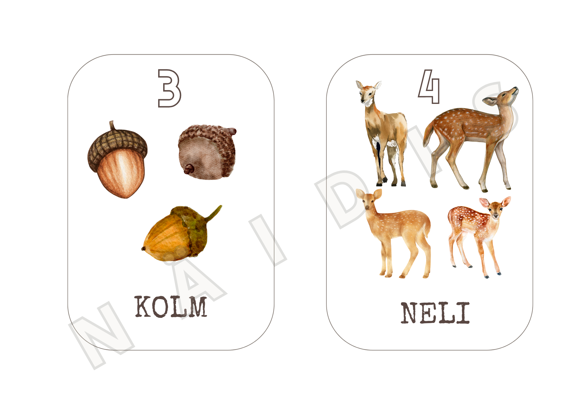 Numbrikaardid 1–10 (prinditav PDF)