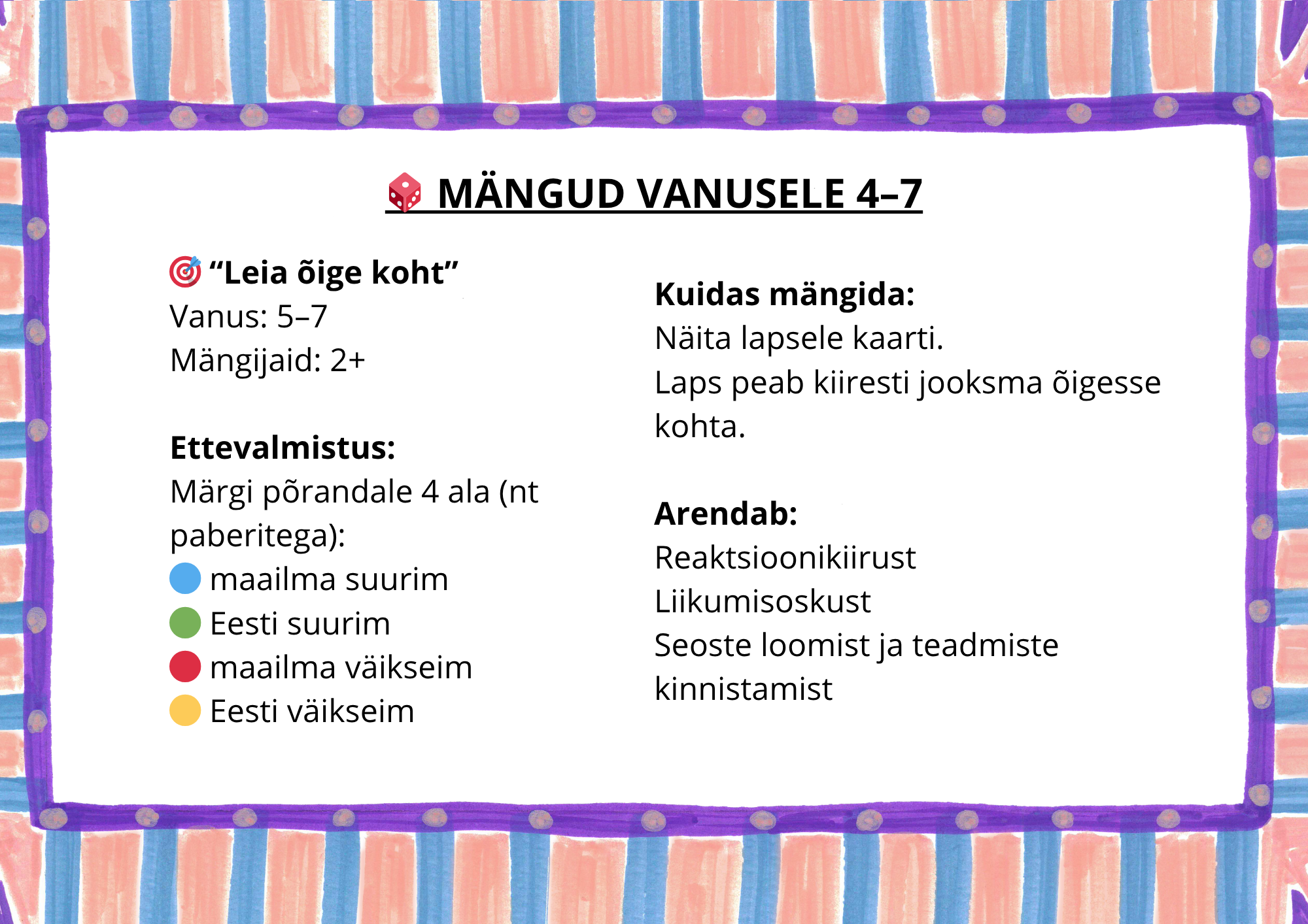 Õppekaardid lastele – maailma ja Eesti suurimad ning väikseimad loomad (PDF)