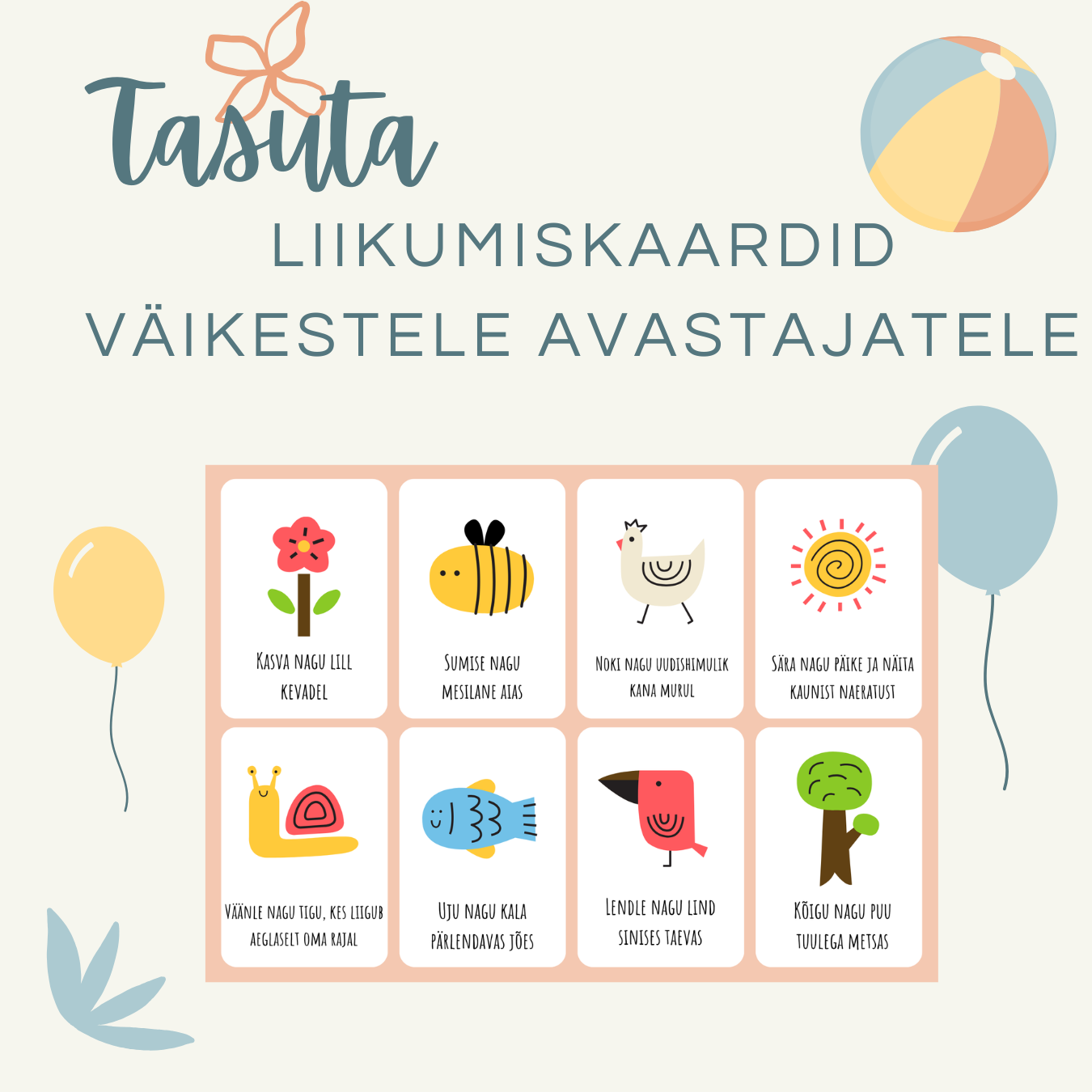 Tasuta liikumiskaardid lastele – kevadised liikumismängud (PDF)