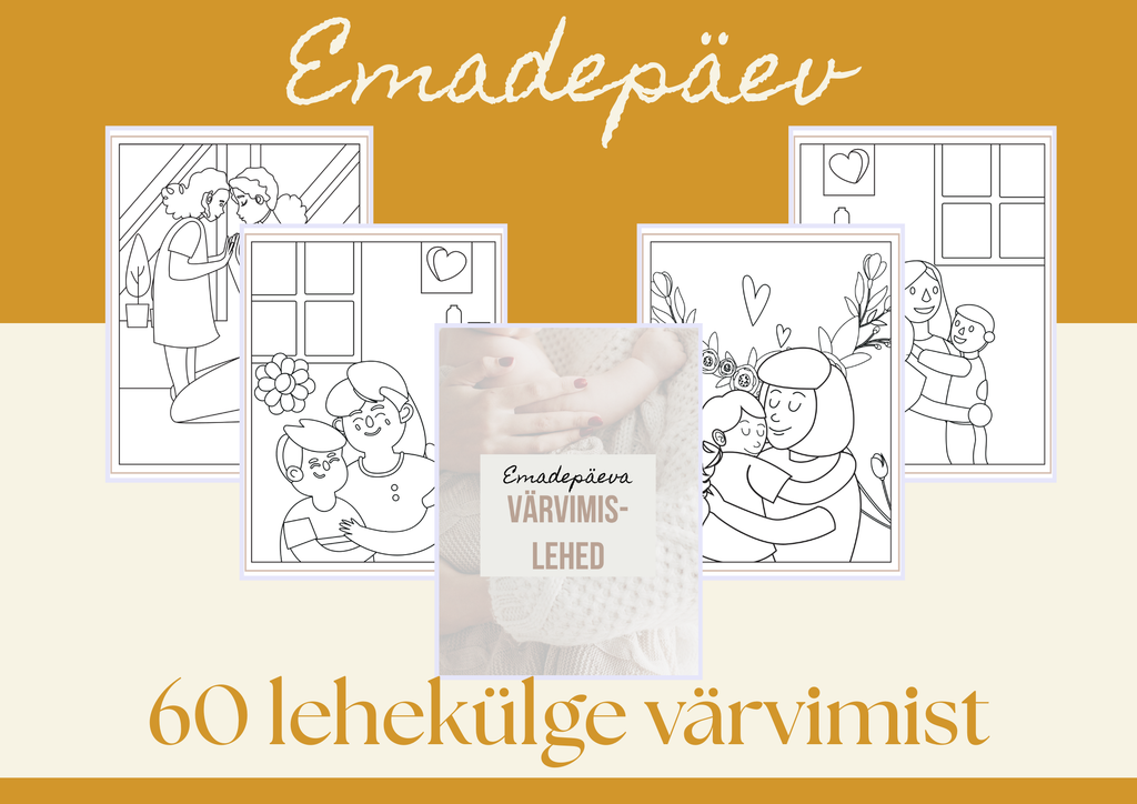 Emadepäeva värvimislehed (60 lk, prinditav PDF)