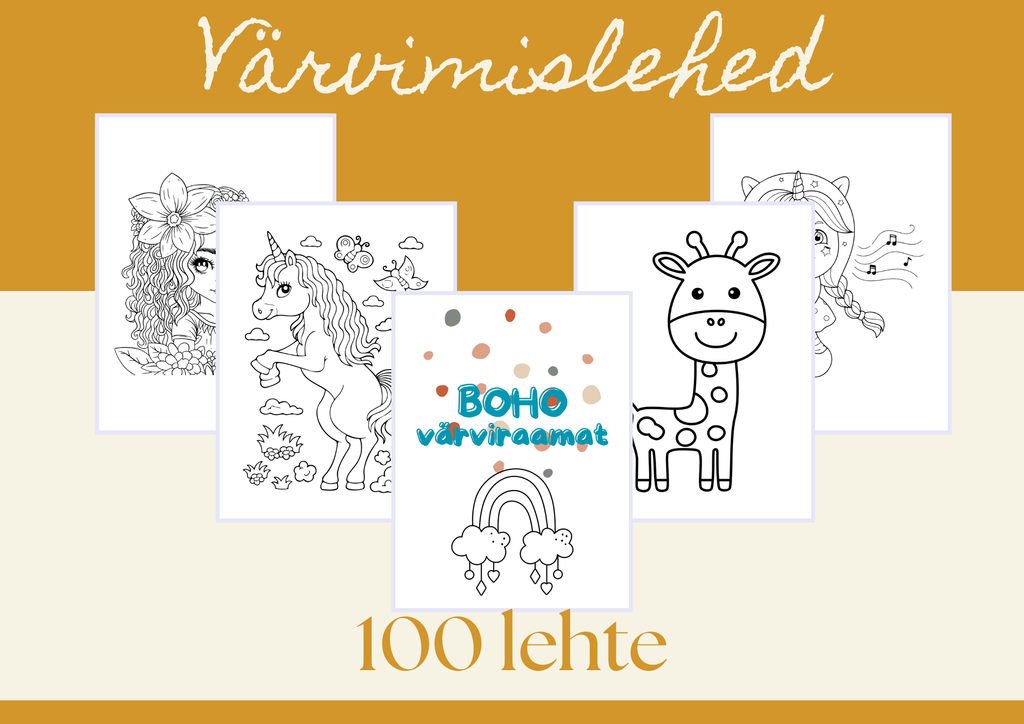 Boho stiilis värvimislehed (100lk)