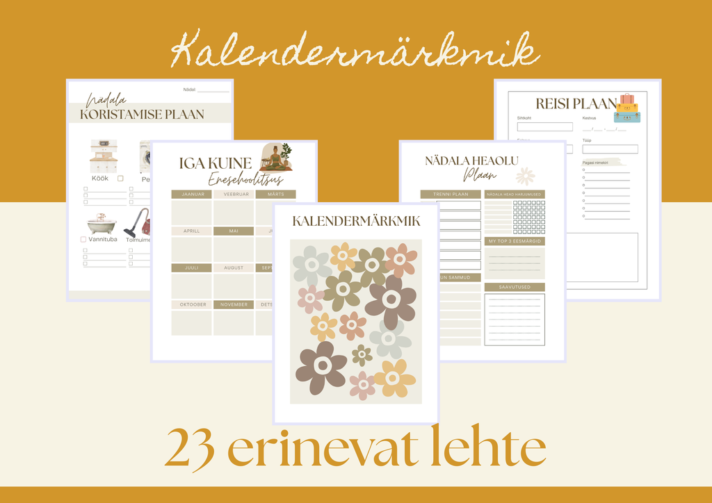 Märkmik & planeerija (23 lehte, prinditav PDF)
