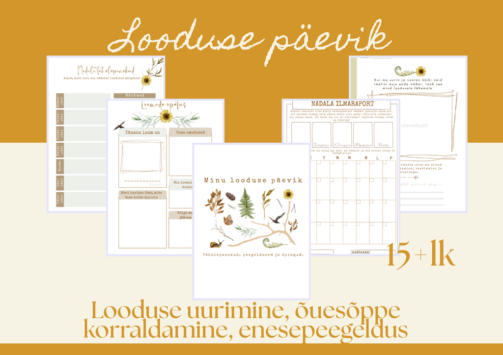 🌿 Looduspäevik lastele (prinditav PDF)
