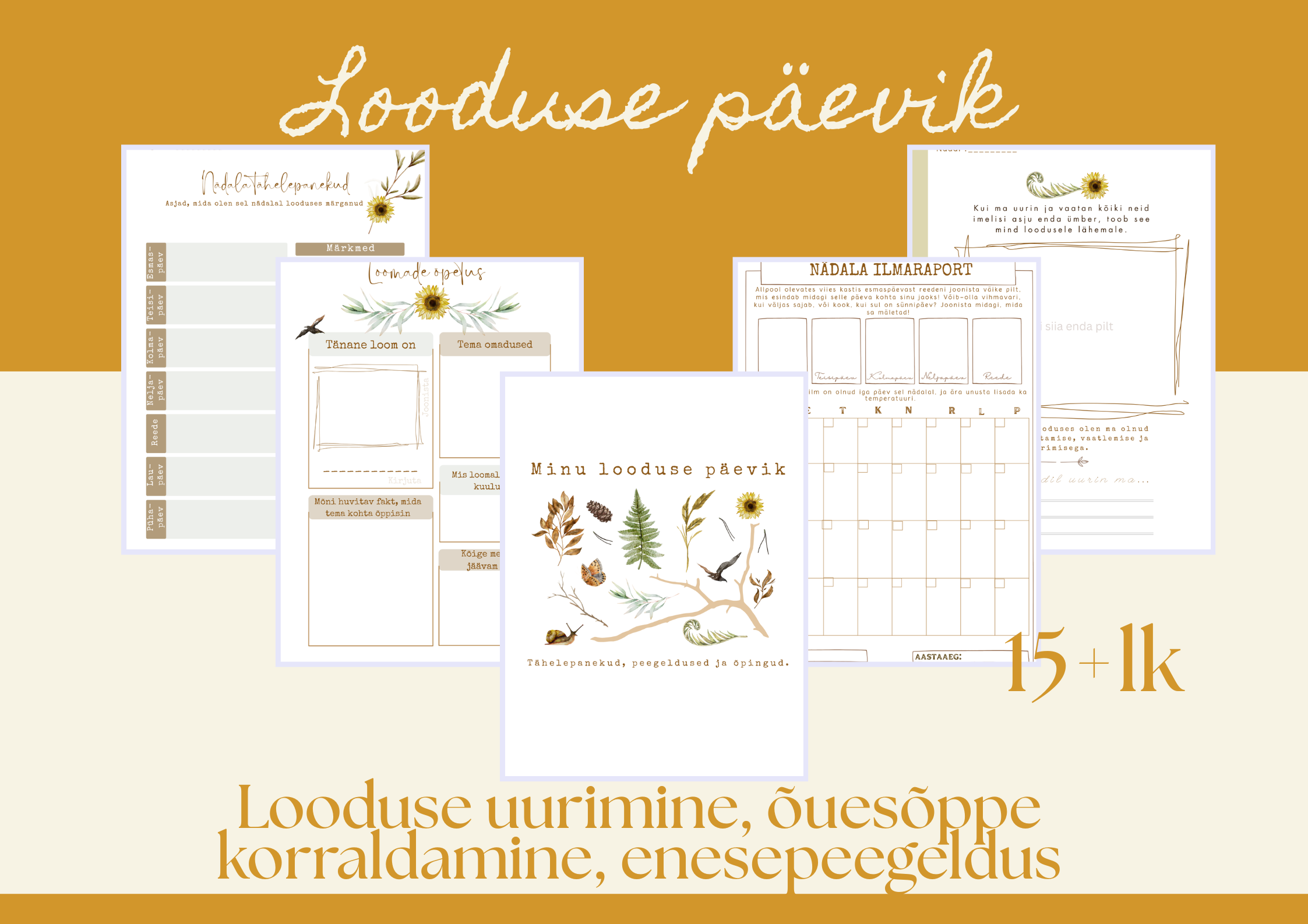 🌿 Looduspäevik lastele (prinditav PDF)