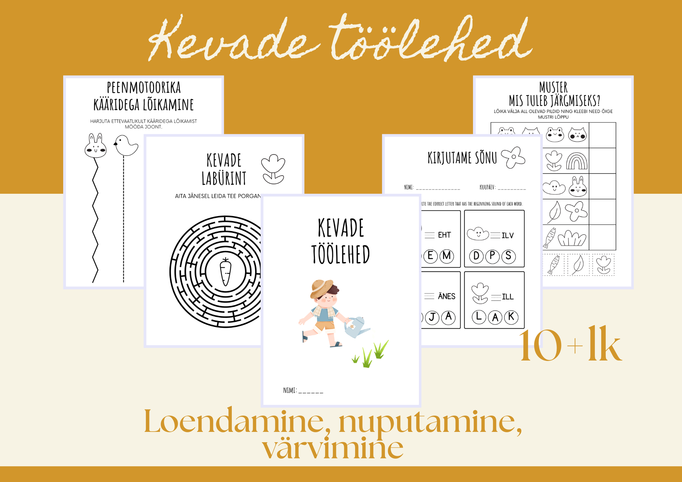 Kevade töölehed lastele – prinditav õppematerjal (PDF)