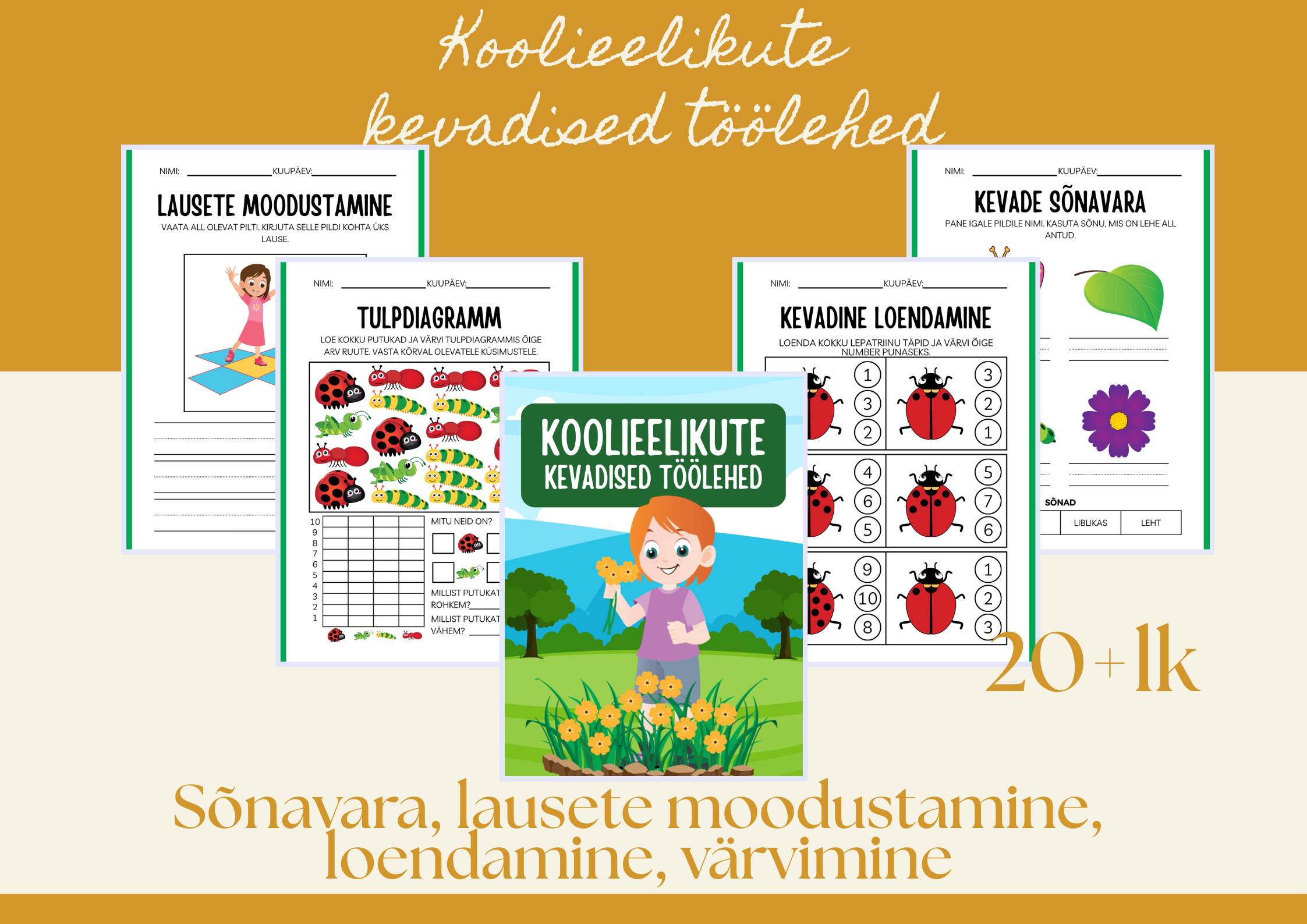 Kevadised töölehed koolieelikutele – õppematerjal (PDF)